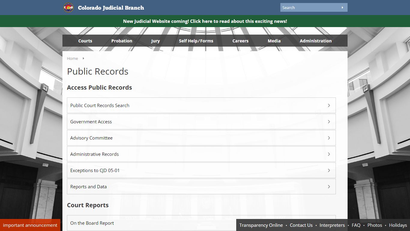 Colorado Judicial Branch - Public Records